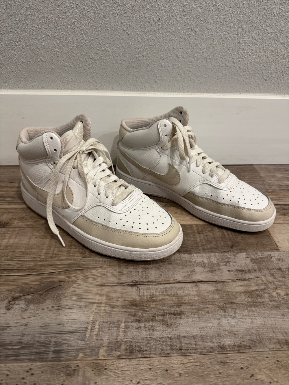 Nike Women’s High-Top Sneakers - White and Cream